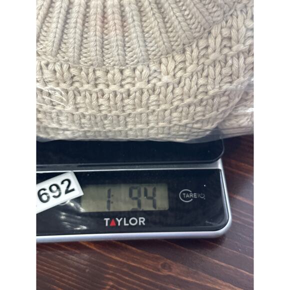 Gianni Bini Oversized Crop Chunky Cable Knit Fishermen Sweater M Cream Designer - Picture 13 of 13